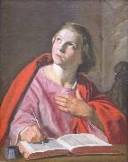 Frans Hals Johannes de Evangelist schrijvend oil on canvas